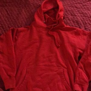 SOLD! Red hooded sweatshirt size small